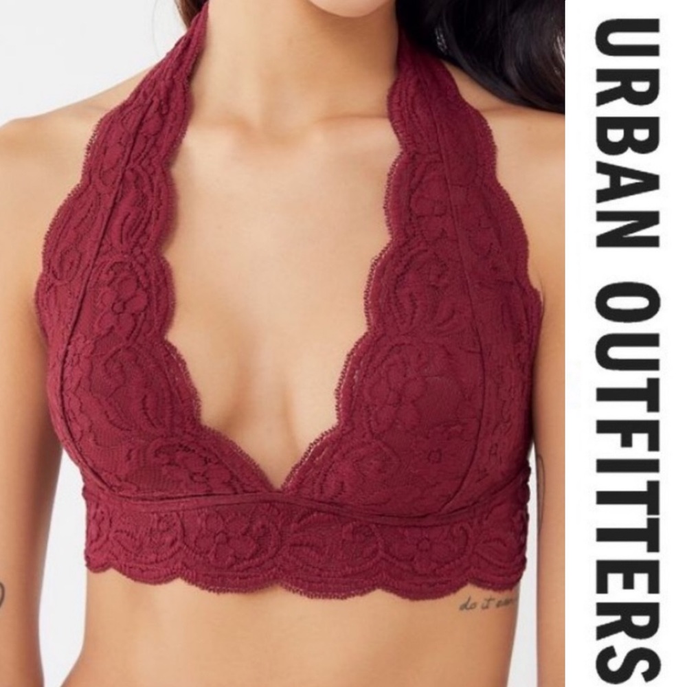 UO Maroon Out from Under Lace Bralette